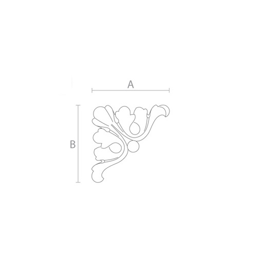 Acanthus leaf handcrafted corner applique from beech