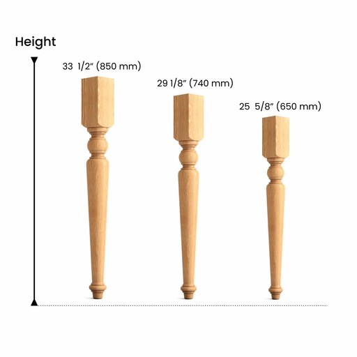 Round turned table legs Classic style (1 PC)