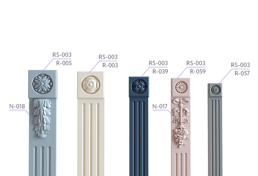 UNPAINTED SOLID WOOD ROSETTE FOR ROUND ELEMENTS