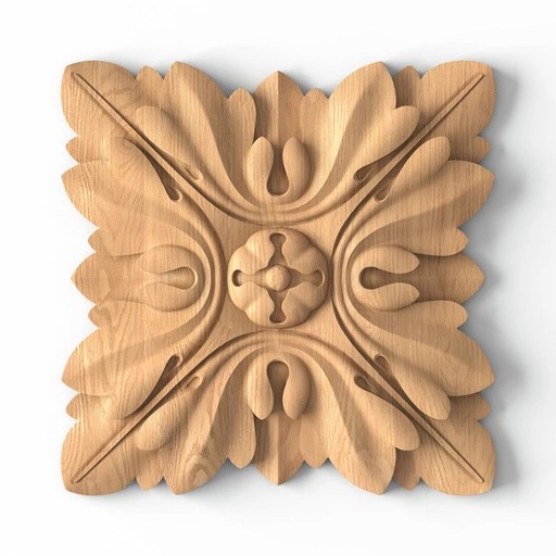SQUARE ROSETTES ONLAY WITH FLOWER BUD
