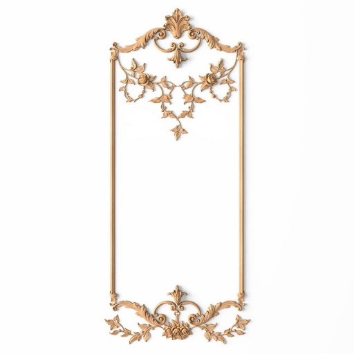 Ornate french wall panel with rose vines