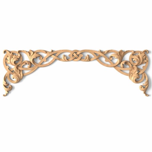 Large Antique style arched hardwood onlay