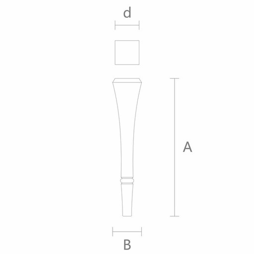 Trumpet unique table legs with segmented tip (1 PC)