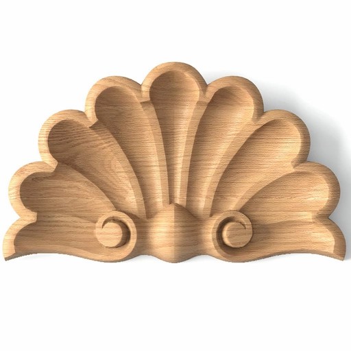 Solid wood shell onlay for furniture and interior