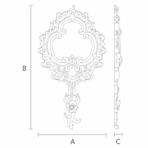 Handcrafted floral onlay with a monogram place from solid wood