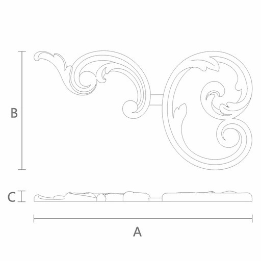 Renaissance-style wood decorative onlay for mantel, Left