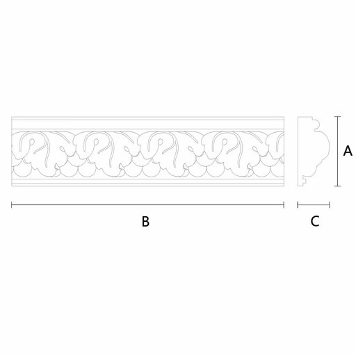 DECORATIVE MOULDING WITH GRAPE BUNCHES AND LEAVES
