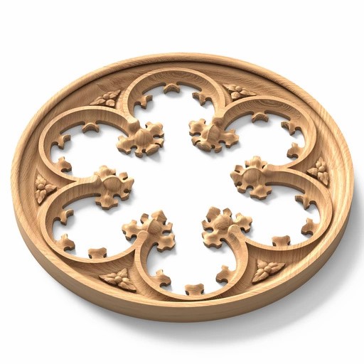 LARGE WOOD ROSETTE PIERCED GOTHIC