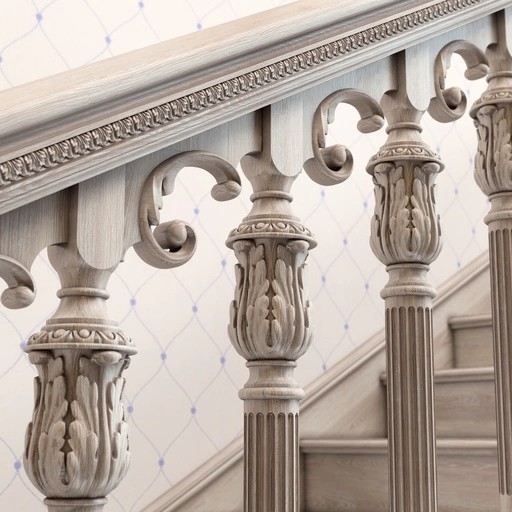 ANTIQUE HAND CARVED WOOD BALUSTER FOR STAIRCASE