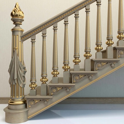 CARVED TORCH WOODEN DECORATIVE FLUTED NEWEL POST