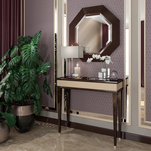 Tapered block table legs with steel tips