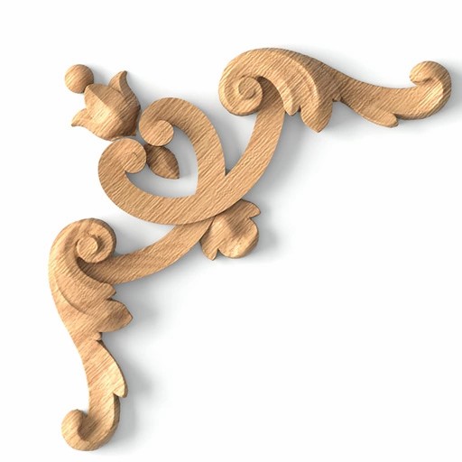 Custom solid wood decorative corner onlay