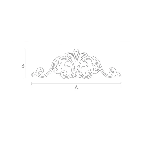 Carved Antique style center onlay with scrolls from oak