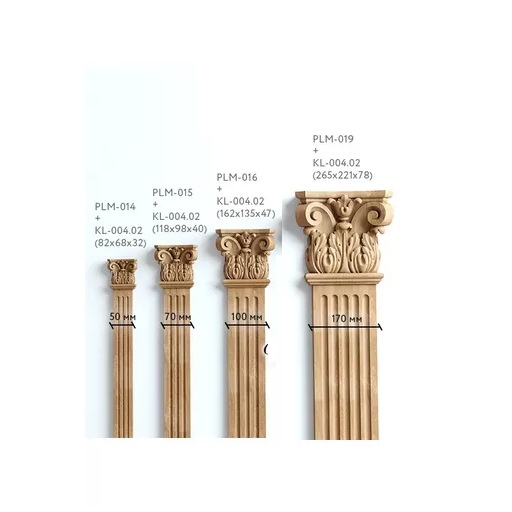 Corinthian capital for wood pilasters with acanthus leaves and volutes