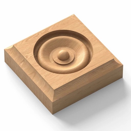 SQUARE WOOD MEDALLION ART DECO
