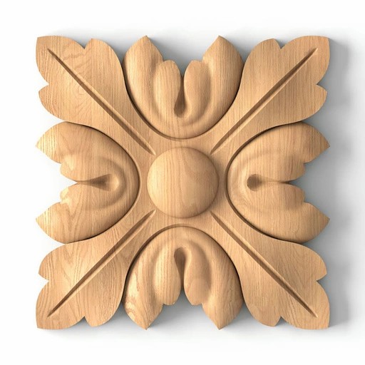 SQUARE ROSETTES APPLIQUE WITH FLOWER