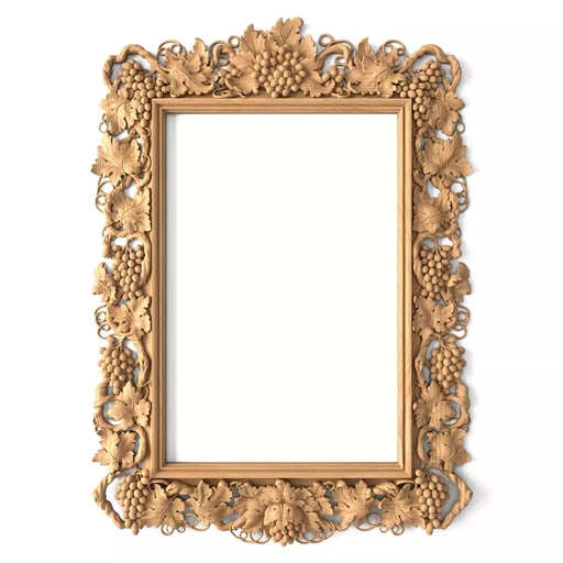 WOOD ORNATE FRAME DECORATING WITH GRAPEVINE BAROQUE STYLE