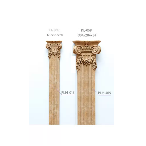 Flower garland on capital for fluted pilaster ionic order