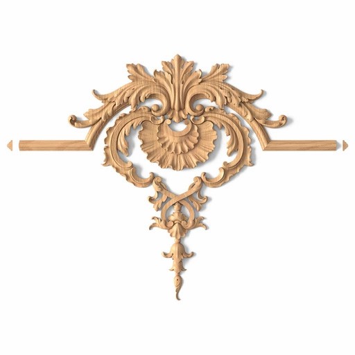 ANTIQUE-STYLE SOLID WOOD DROP ONLAY WITH BELLFLOWERS