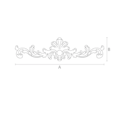 Ornate floral center applique for interior from oak