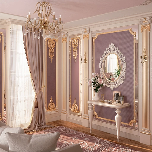 DOUBLE WOOD FRAME WALL DECOR WITH ACANTHUS LEAVES CLASSICAL STYLE