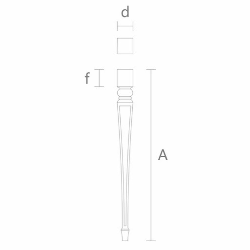Large square tapered table legs Classic (1 PC)