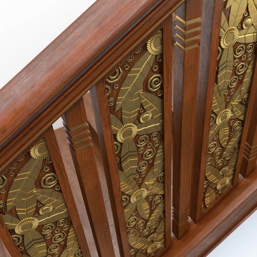 SQUARE OAK STAIRS BALUSTER WITH HORIZONTAL FLUTES
