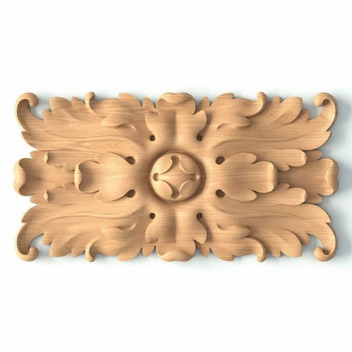 DECORATIVE ROSETTES RECTANGULAR WITH ACANTHUS LEAF