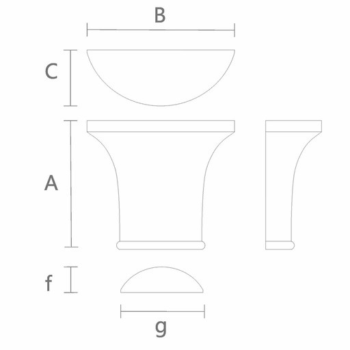 Traditional half-round capital from wood