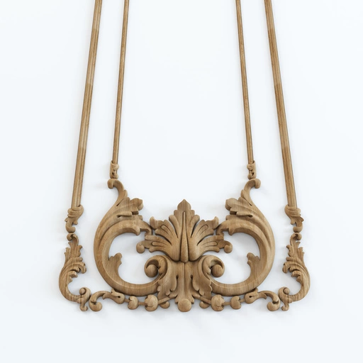 WOOD CARVED PANEL WITH ELEMENTS OF FLORAL DESIGN