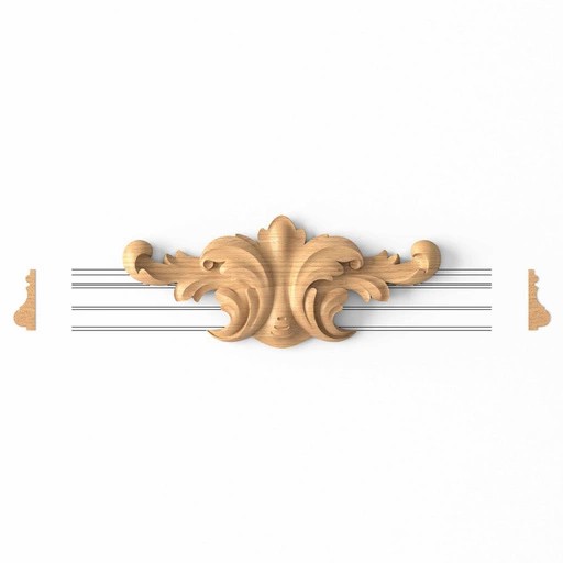 ANTIQUE-STYLE ACANTHUS APPLIQUES FOR MOULDINGS FROM BEECH