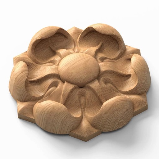 CARVED ROSETTE ONLAY FLORAL CLASSIC