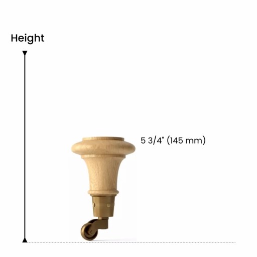 Tapered furniture feet with wheels flat top