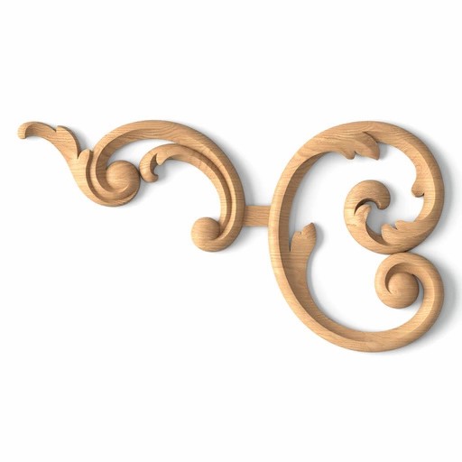 Renaissance-style wood decorative onlay for mantel, Left