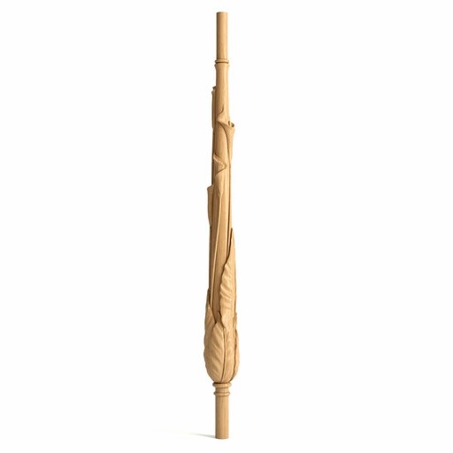 LARGE CARVED STAIR BALUSTER WITH CALLA LILIES
