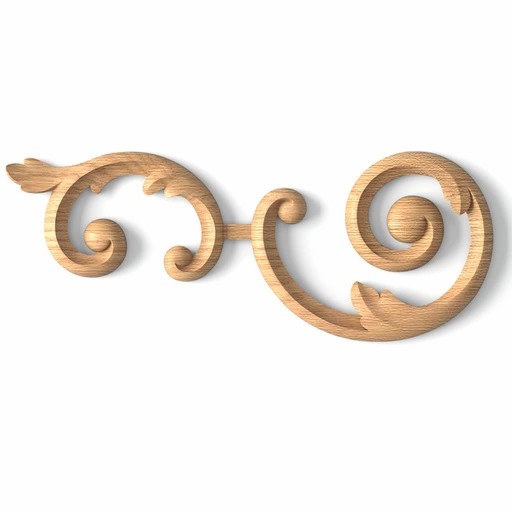 Renaissance-style wooden scrolled onlay, Left