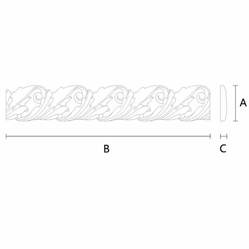PIERCED BRAID MOULDING WITH ACANTHUS LEAVES