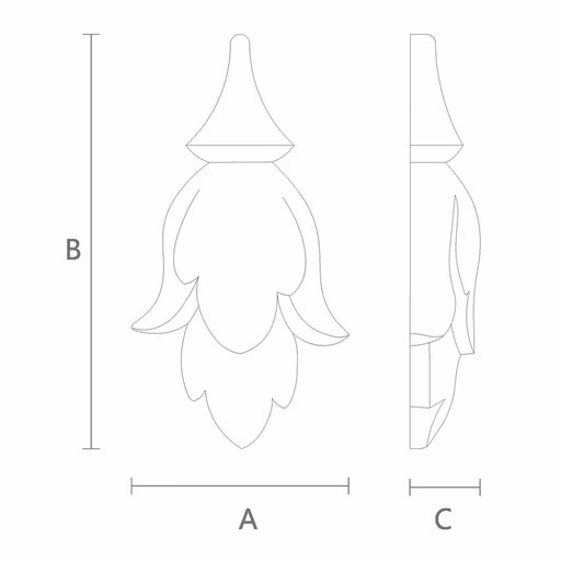 Classical style hardwood flower bud onlay