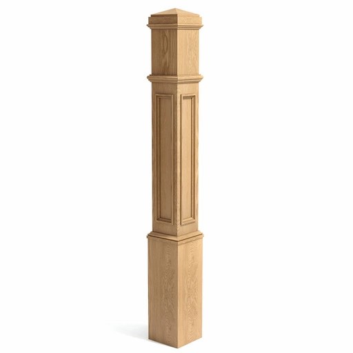UNFINISHED SOLID WOOD BOX NEWEL POST