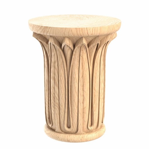 Round column capital with sharp leaves Egyptian style