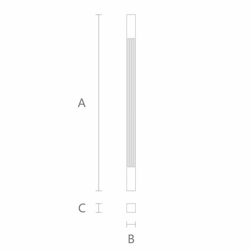 SQUARE FLUTED WOOD BALUSTER FOR SRAIRS RAILING
