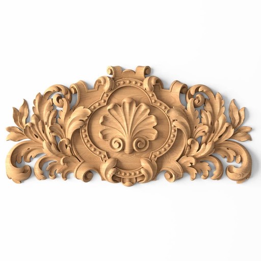 Solid wood decorative shield with a shell