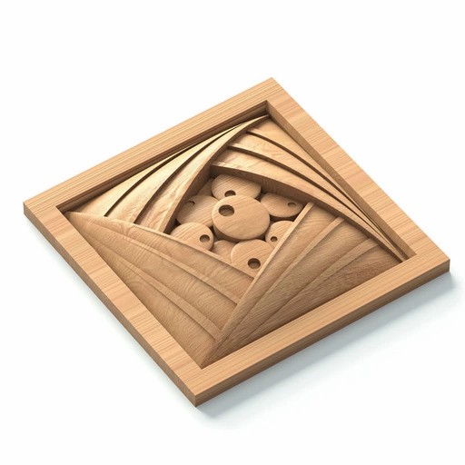 UNIQUE SQUARE WOODEN ROSETTE ART DECO