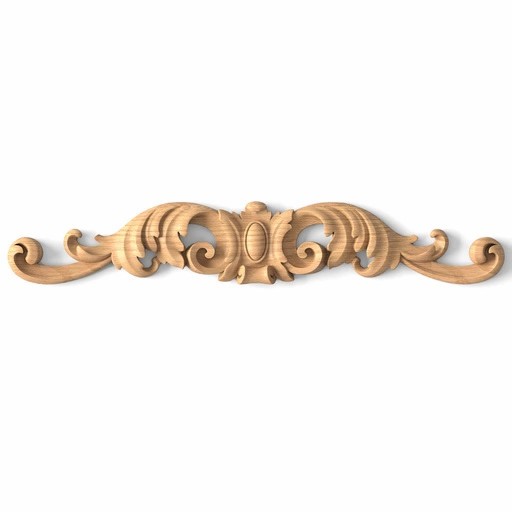 Handcrafted wooden Classic style cartouche onlay