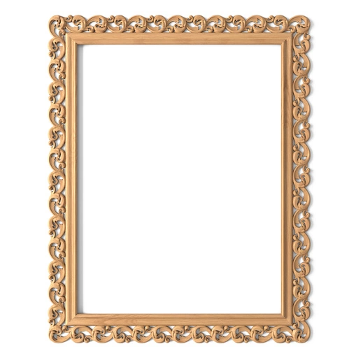 LARGE CLASSIC STYLE WOODEN FRAME MIRROR WITH A PIERCED DESIGN