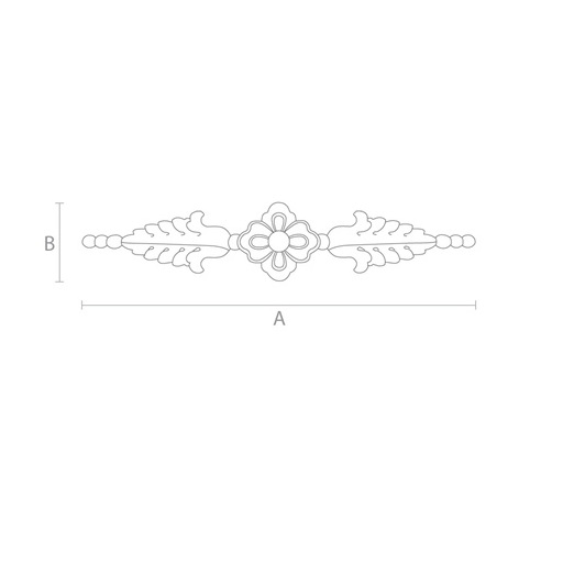 Romantic style wooden applique with roses and ribbons