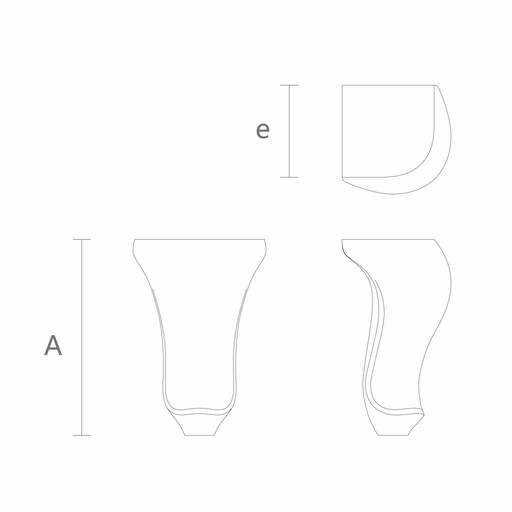 Cabriole leg curved hardwood Classic style (1 PC)