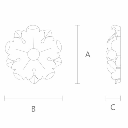 SMALL CARVED ROSETTE FLORAL CLASSIC
