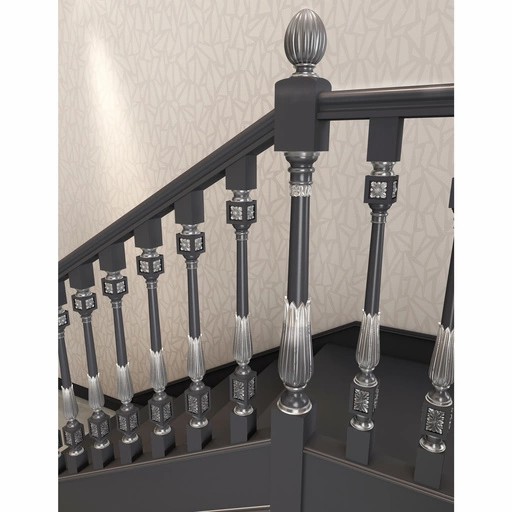 ORNATE FLUTED NEWEL POST FROM SOLID WOOD