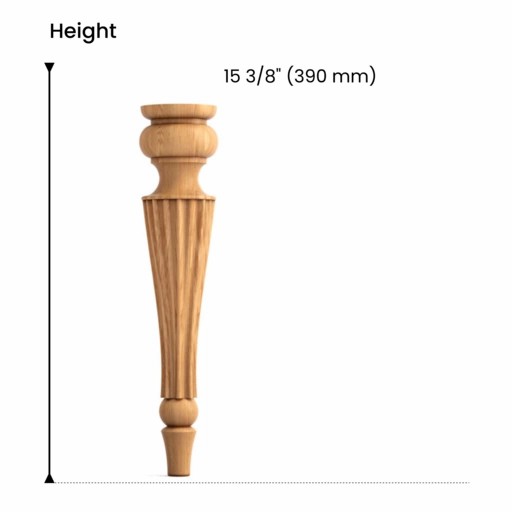 Reeded coffee table legs with round top vintage (1 PC)